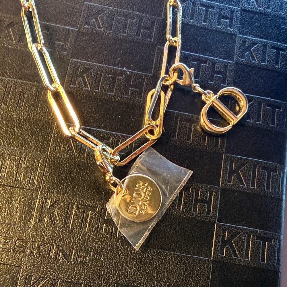 Dior Beauty Gold Tone Bag Charm or charm bracelet w/ 6 moveable Charms